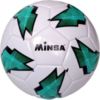 Мяч футбольный "Minsa B5-9073" (зеленый), PVC 2.7, 345 гр, машинная сшивка E39970/5-9073-4